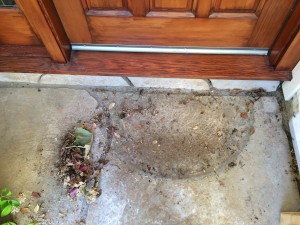 Sweep up the leaves and other debris from around your front door by sweeping them toward the door, not away from it. To find out why, get my MP3 recording of "A Fresh Start" by clicking on my signup box on my website pages.